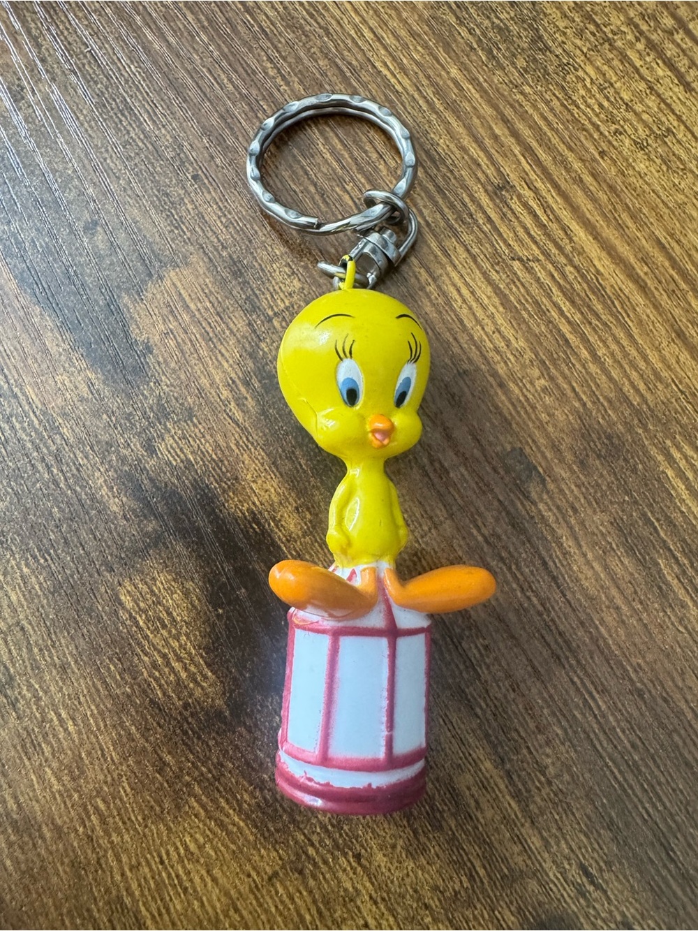Vintage 1996 Tweety Bird Birdcage Keychain Warner Bros Looney Tunes PVC